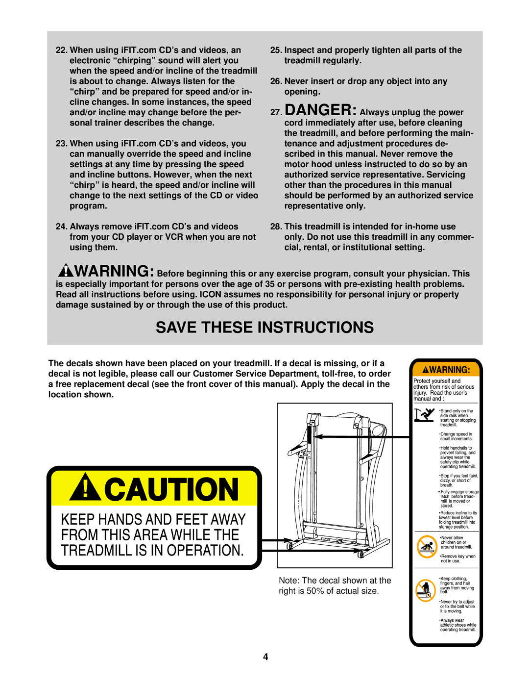 ProForm 520 user manual 