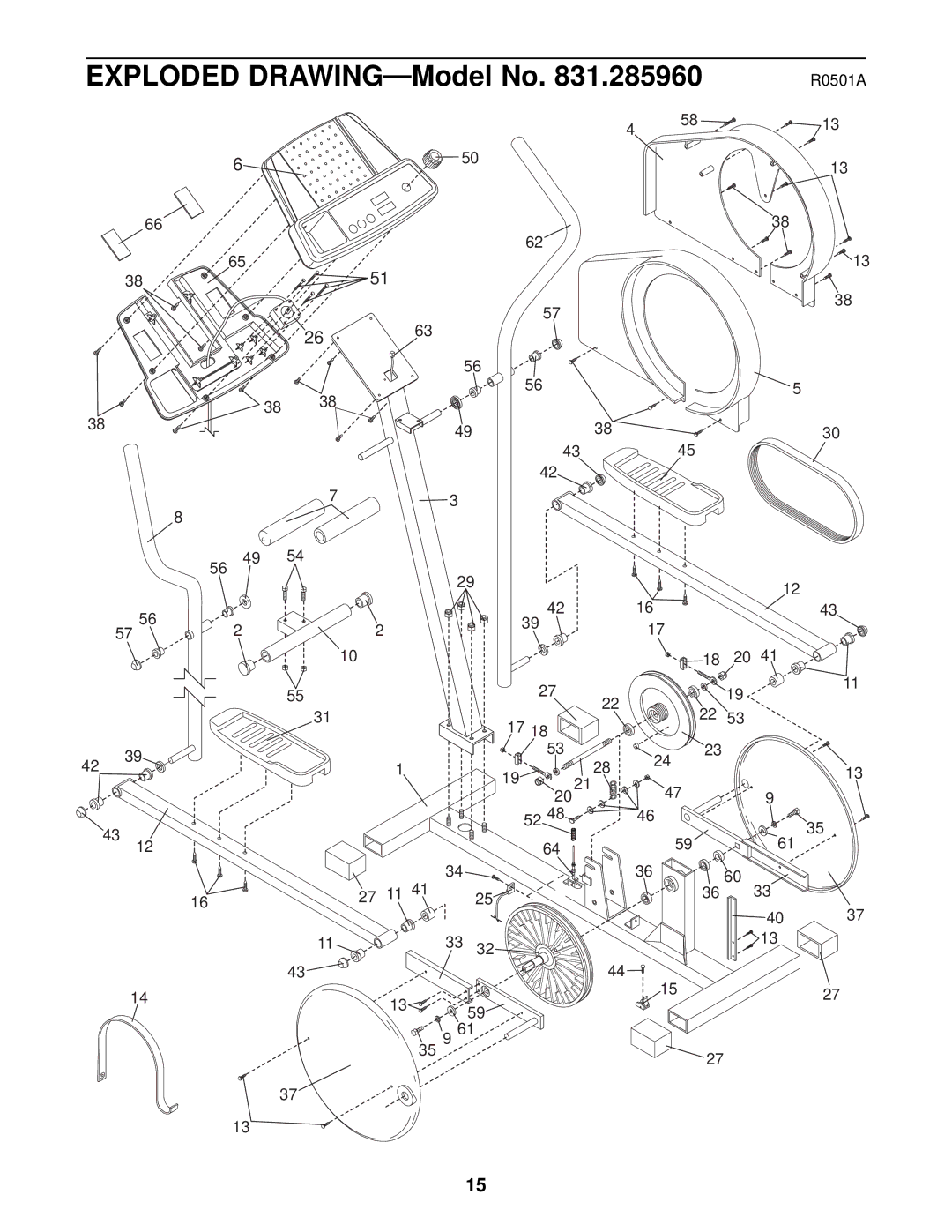 ProForm 545e user manual Exploded DRAWING-Model No 