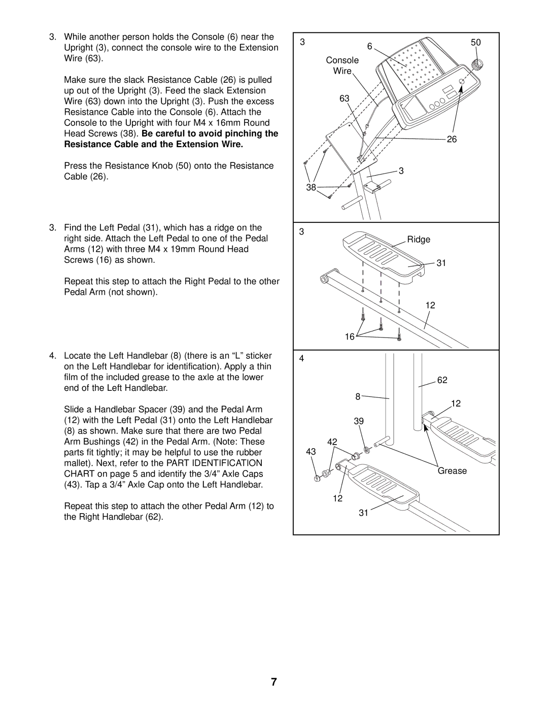 ProForm 545e user manual Resistance Cable and the Extension Wire 