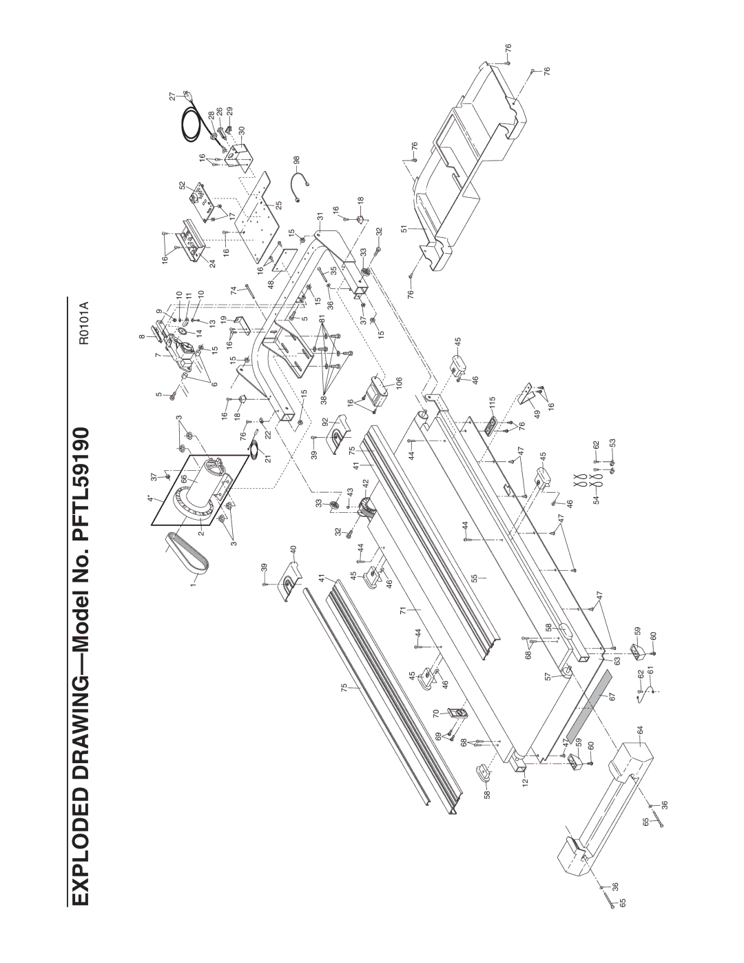 ProForm 585 PI user manual Exploded DRAWING-Model No. PFTL59190 