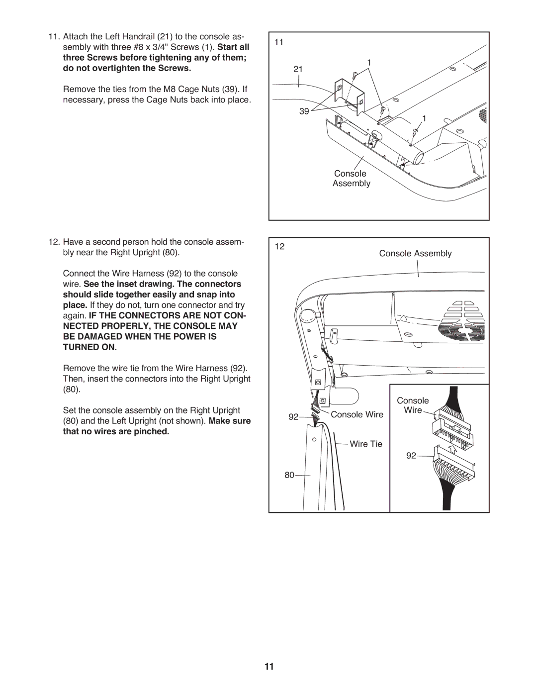 ProForm 590 lt user manual Nected PROPERLY, the Console MAY, Be Damaged When the Power is, Turned on 