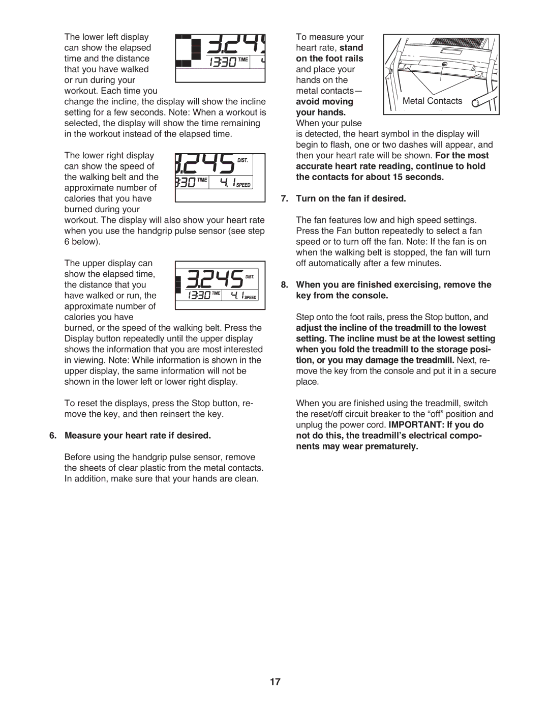 ProForm 590 lt user manual Measure your heart rate if desired, Turn on the fan if desired 