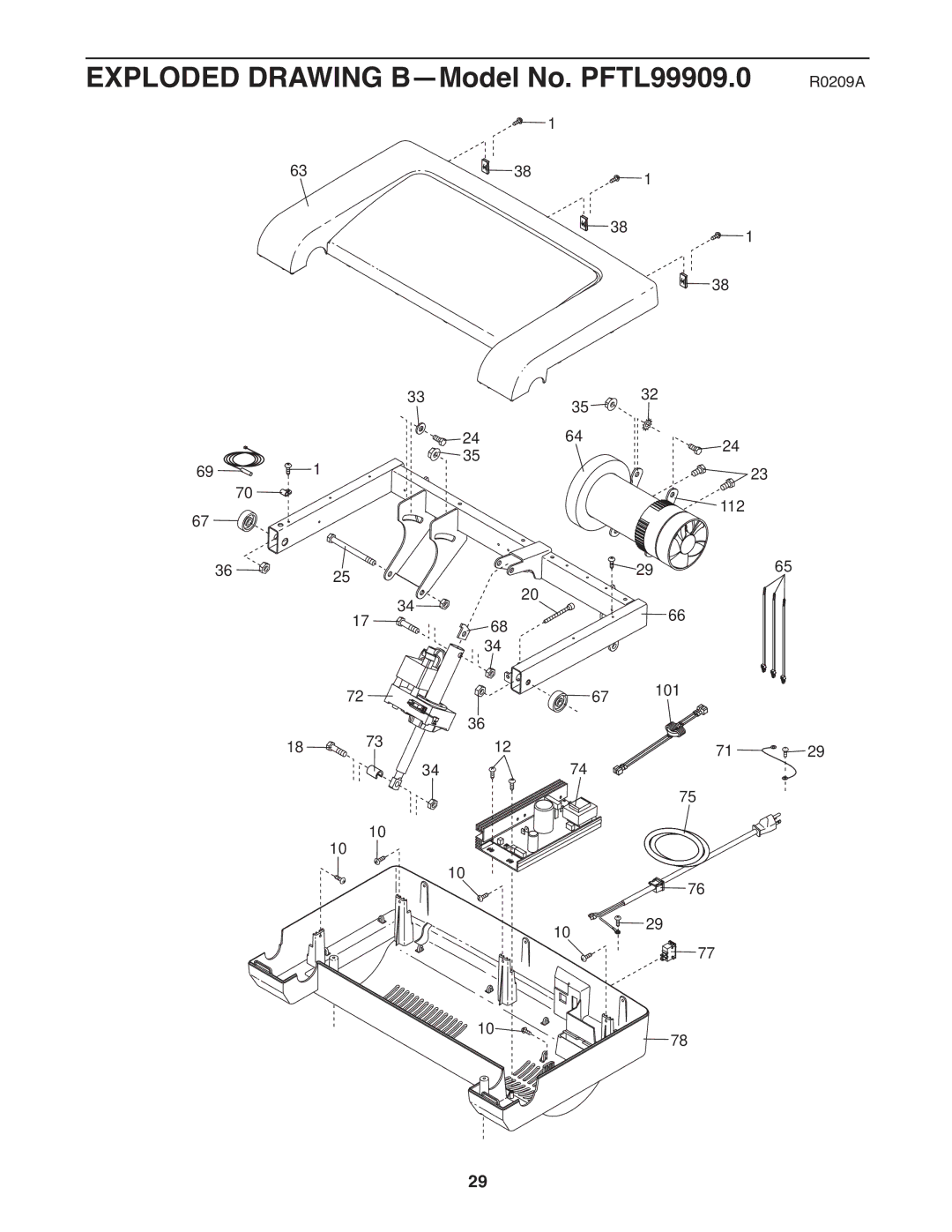 ProForm 590 lt user manual Exploded Drawing B-Model No. PFTL99909.0 R0209A 