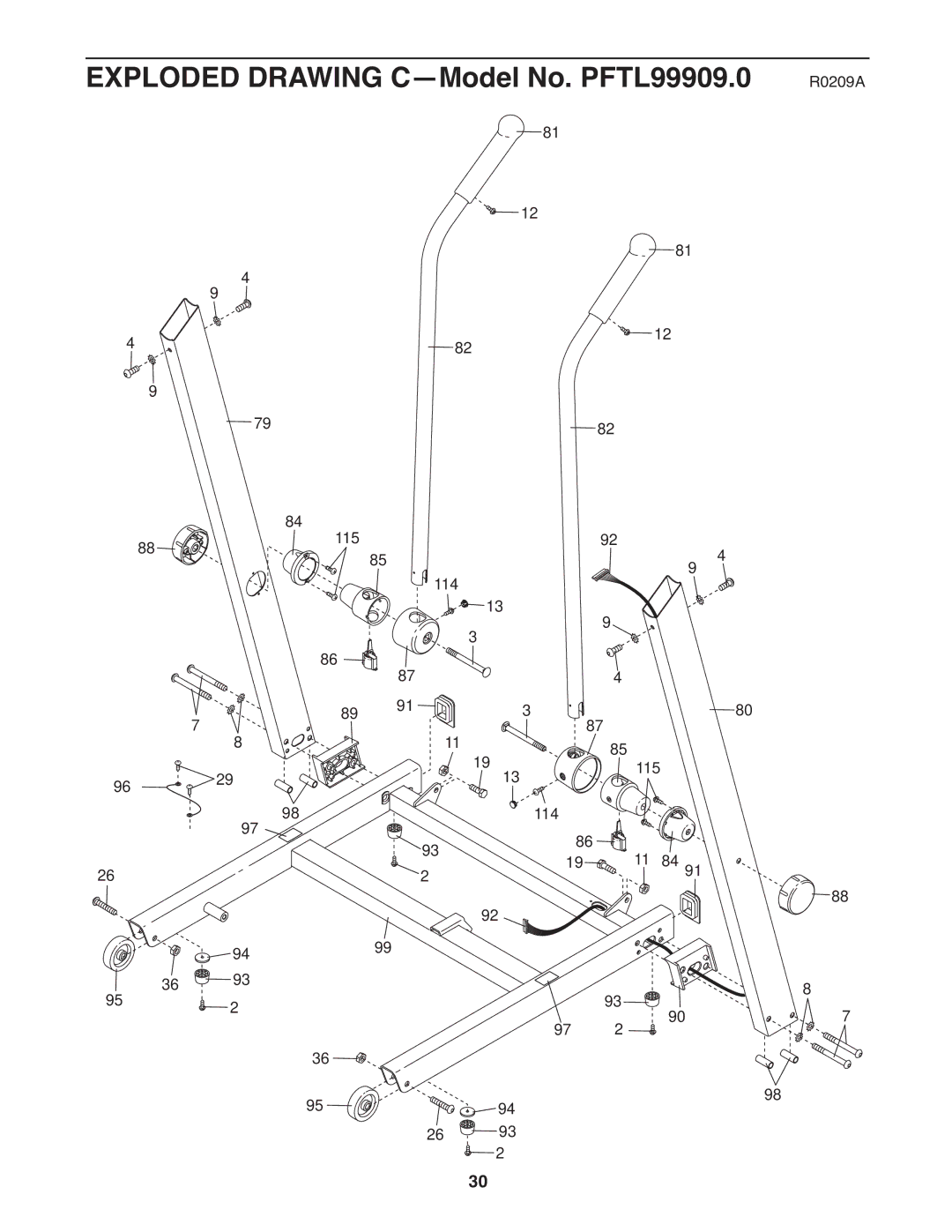 ProForm 590 lt user manual Exploded Drawing C-Model No. PFTL99909.0 R0209A 