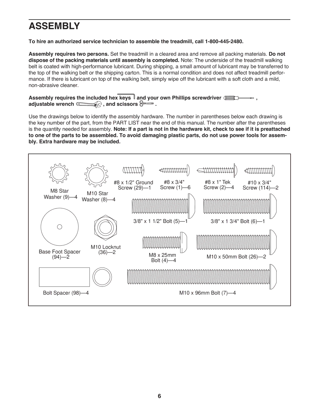 ProForm 590 lt user manual Assembly 