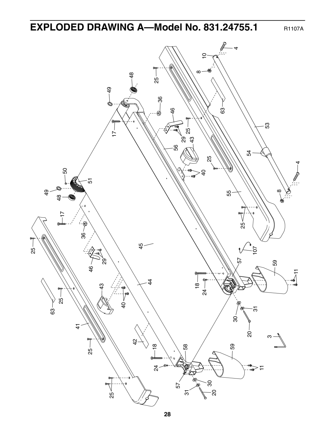 ProForm 620 user manual Exploded Drawing A-Model No 