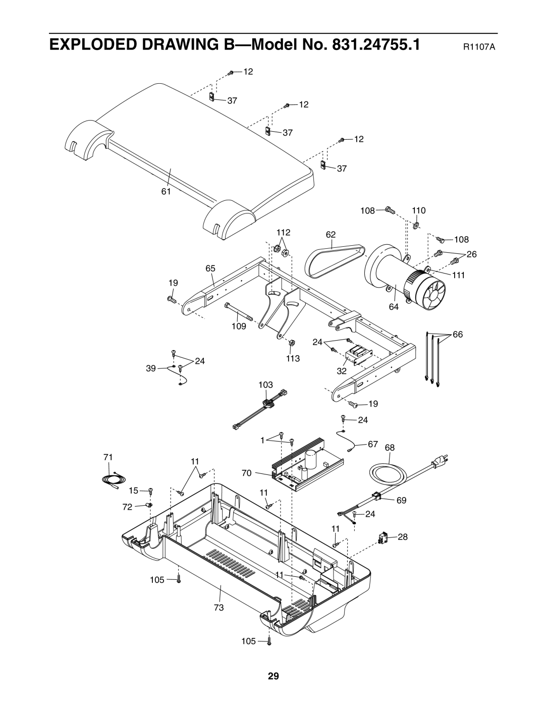 ProForm 620 user manual Exploded Drawing B-Model No 