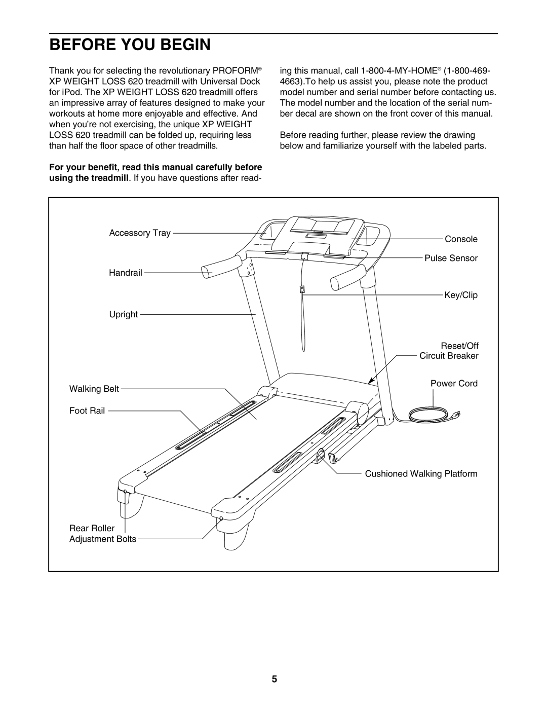 ProForm 620 user manual Before YOU Begin 