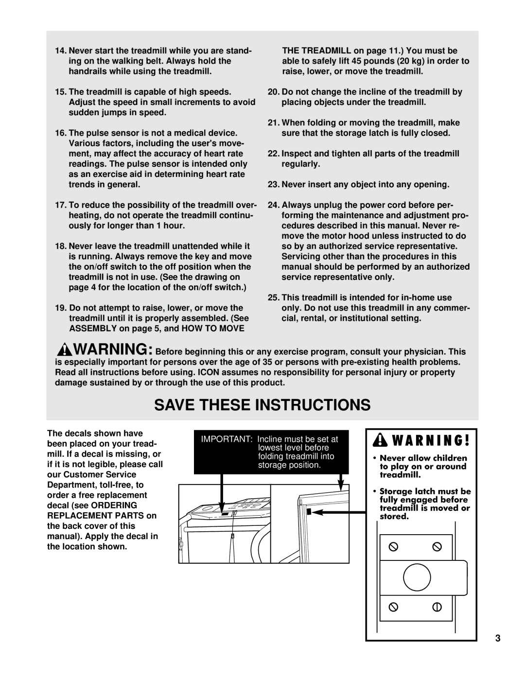 ProForm 625 EX user manual 