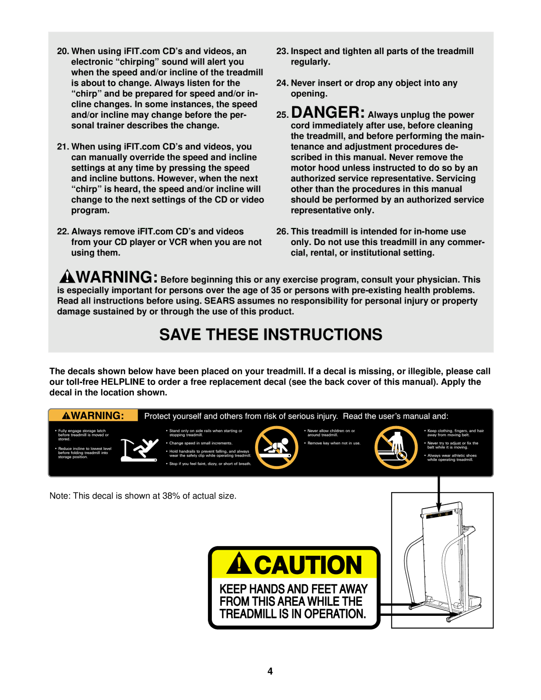 ProForm 635CW user manual 