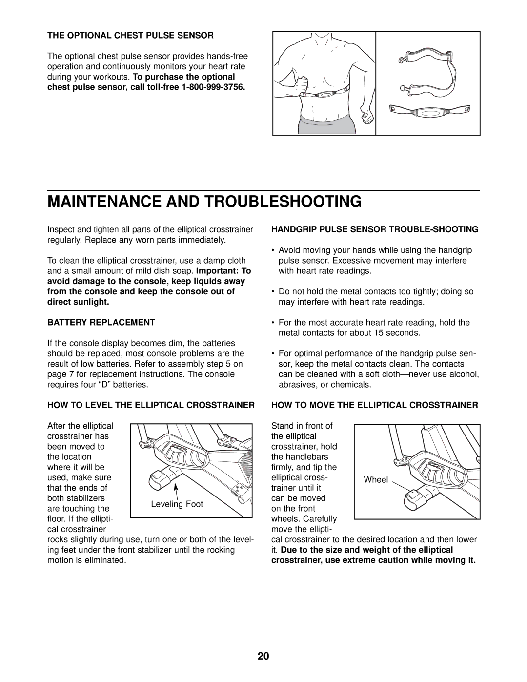 ProForm 700 user manual Maintenance and Troubleshooting 