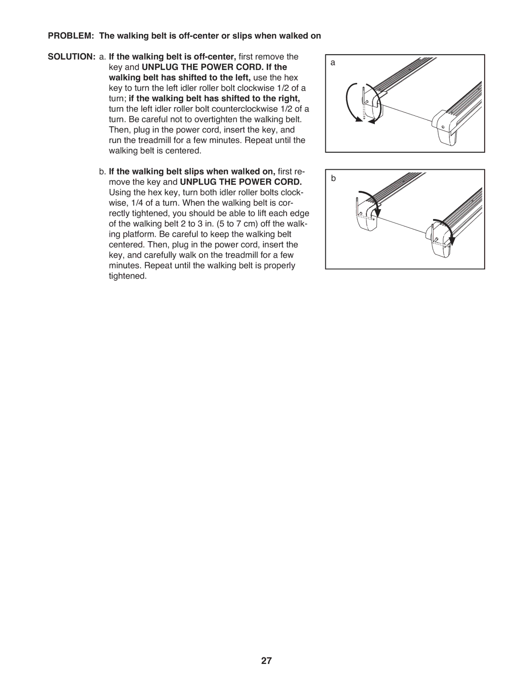 ProForm 705 ZLT manual Problem Solution 