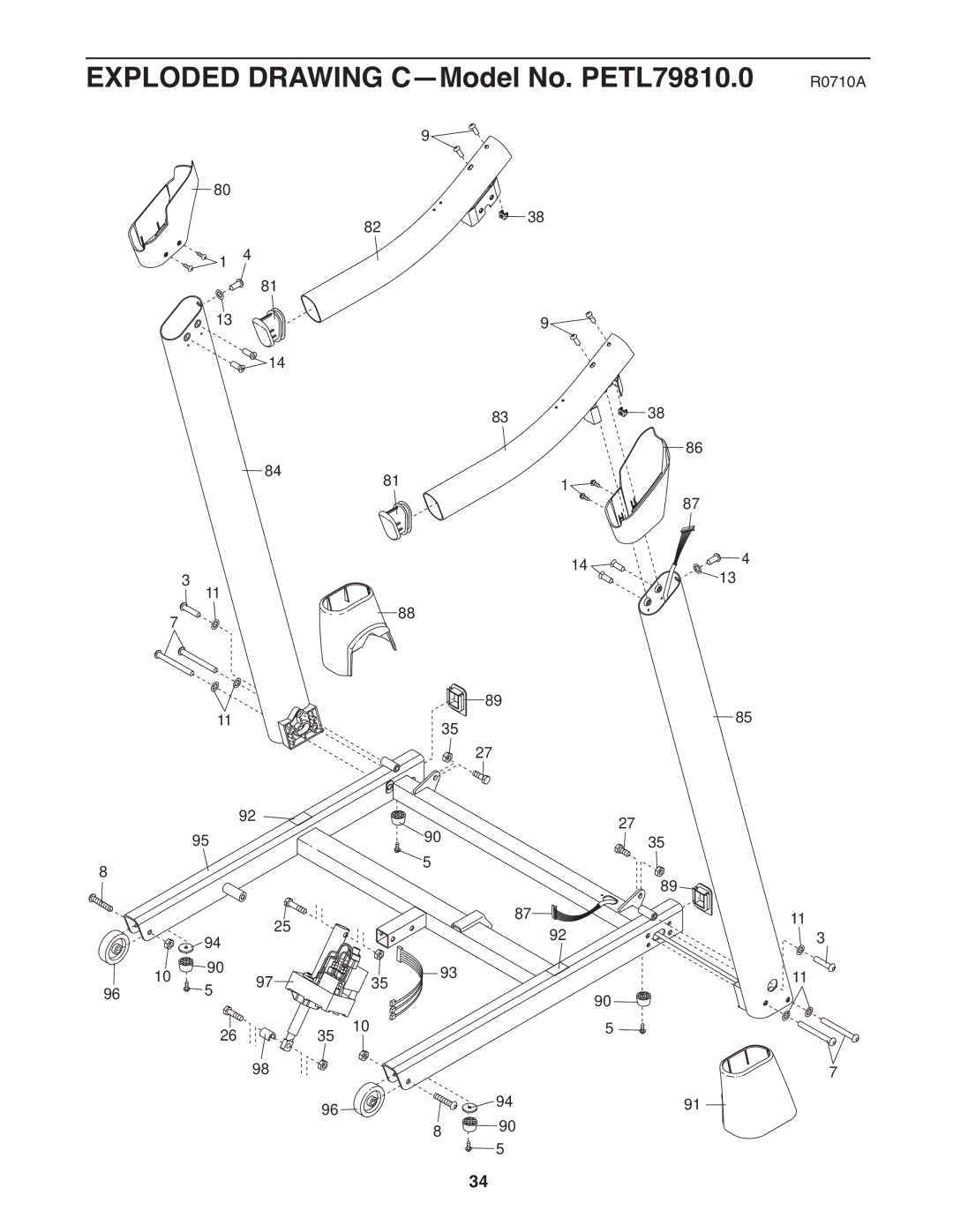 ProForm 705 ZLT manual Exploded Drawing C-Model No. PETL79810.0 