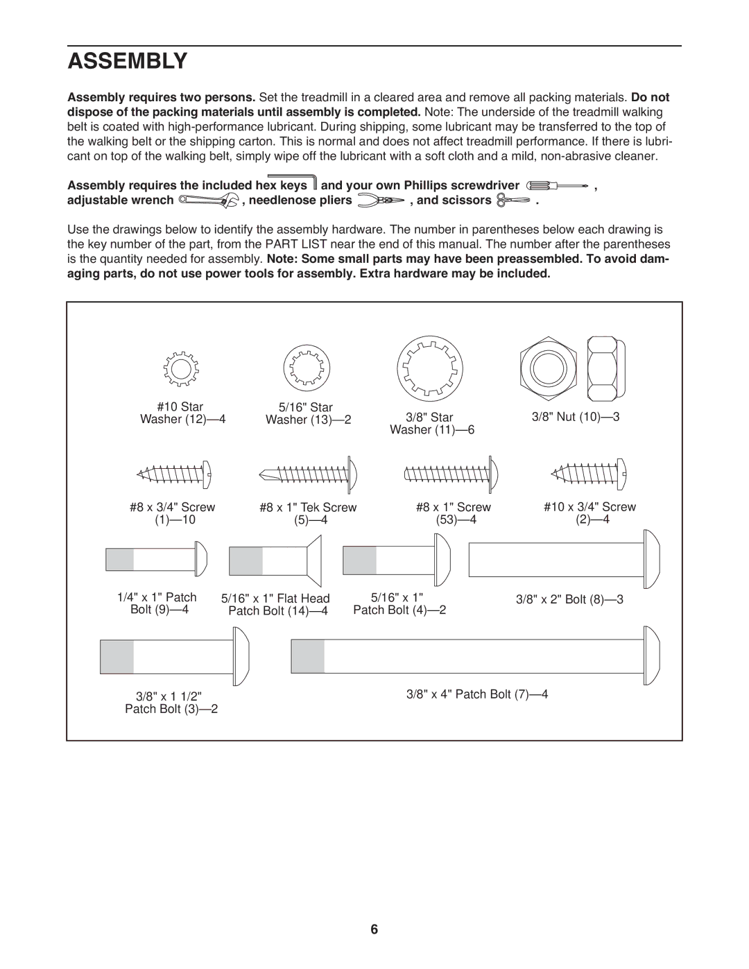 ProForm 705 ZLT manual Assembly 