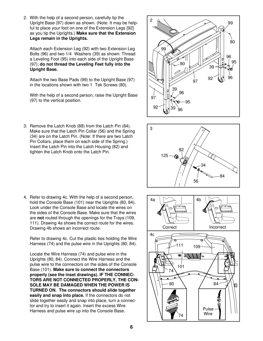 ProForm 720 user manual Legs remain in the Uprights, Upright Base 