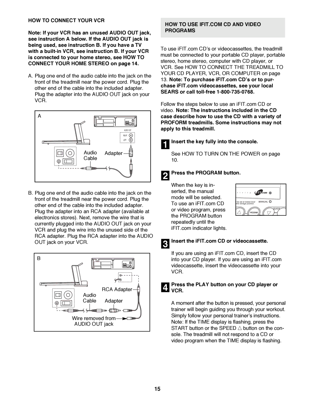 ProForm 740CS user manual HOW to Connect Your VCR, Audio Adapter Cable 