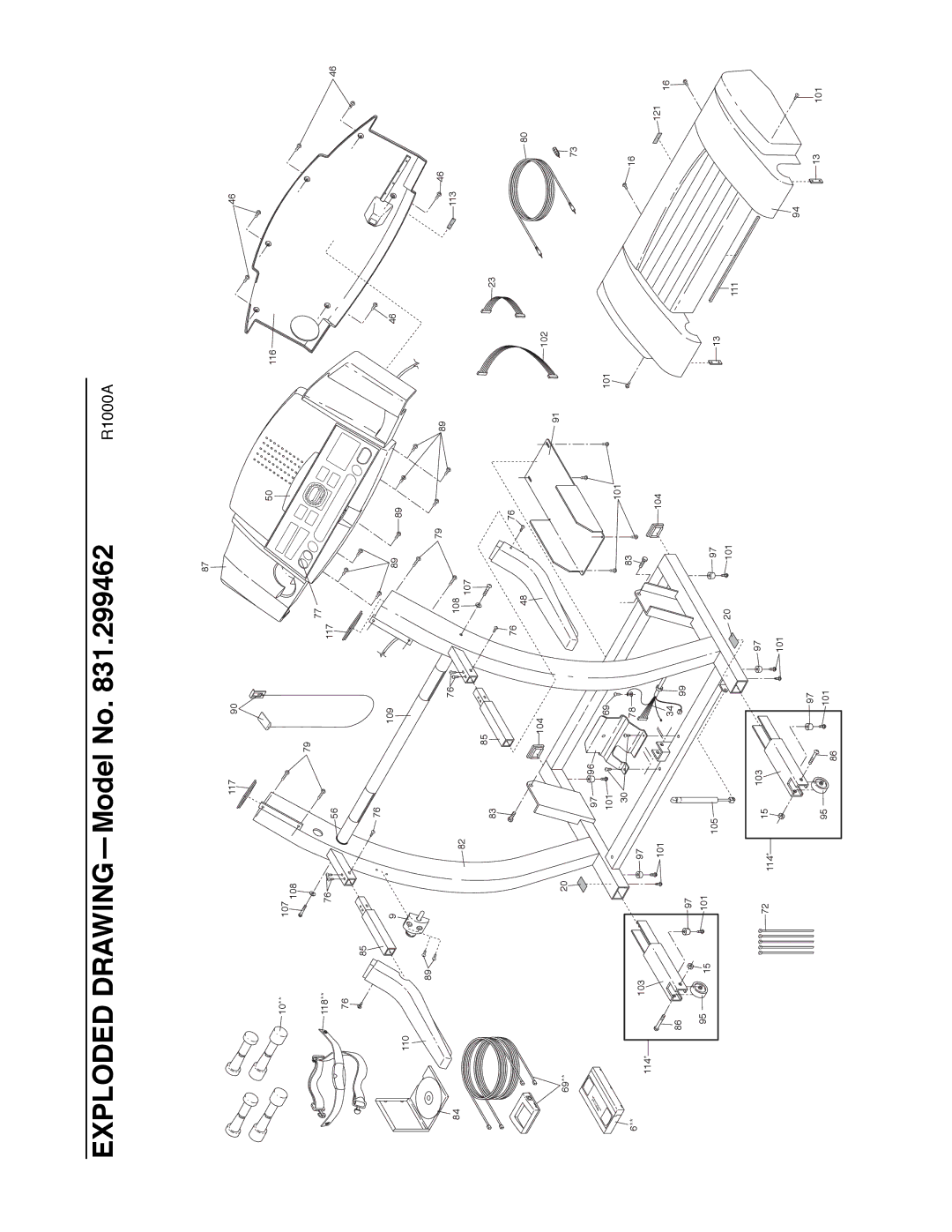 ProForm 740CS user manual 117 116 107 108 118 109 110 113 104 102 