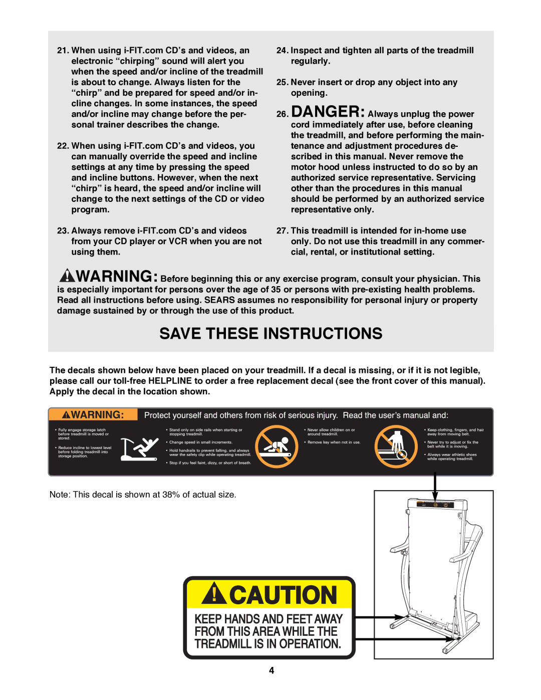 ProForm 740CS user manual 