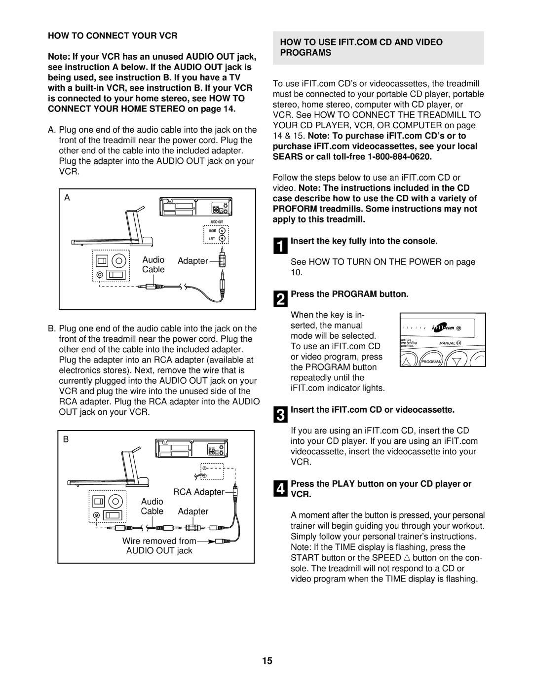 ProForm 831.299561, 750CS user manual HOW to Connect Your VCR, Audio Adapter Cable 