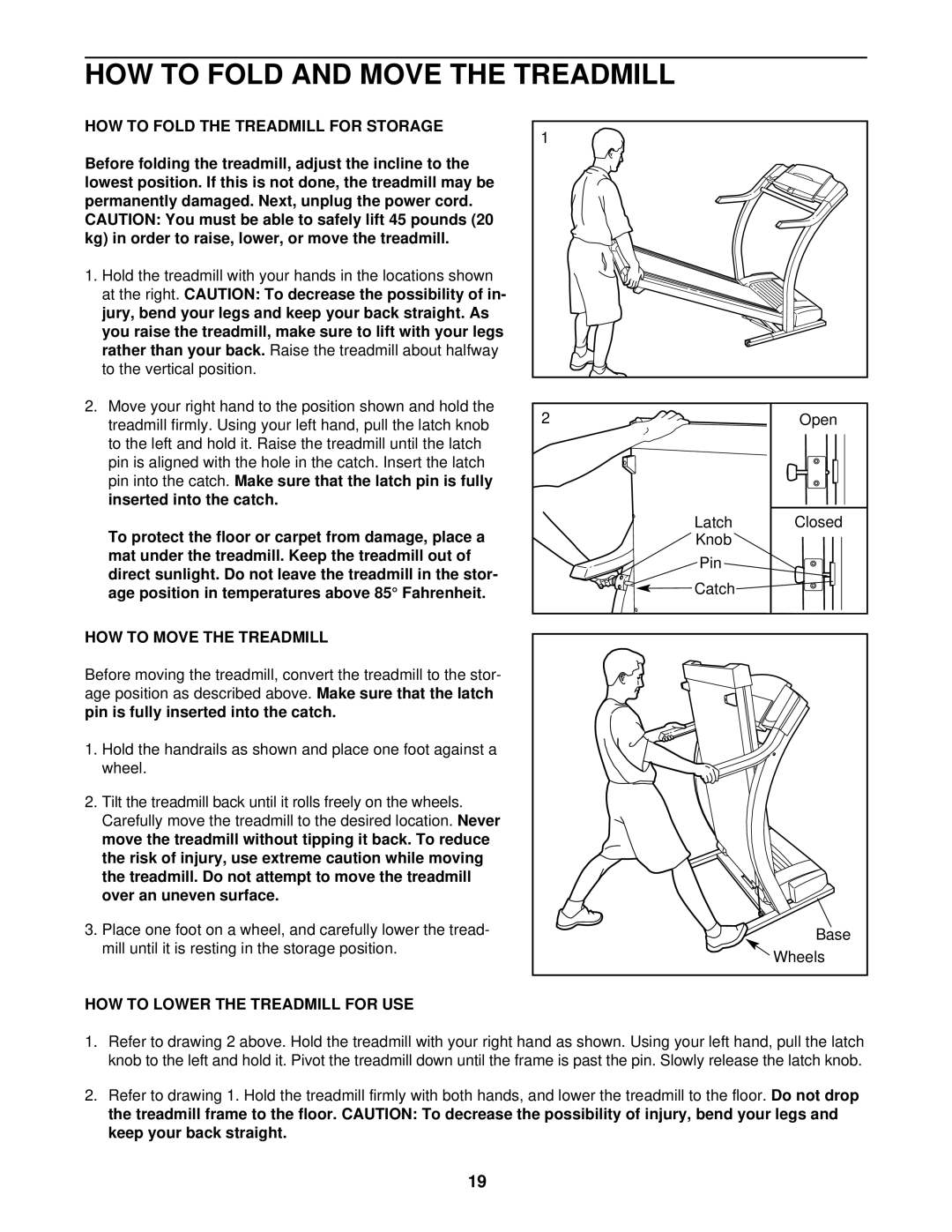 ProForm 831.299561 HOW to Fold and Move the Treadmill, HOW to Fold the Treadmill for Storage, HOW to Move the Treadmill 