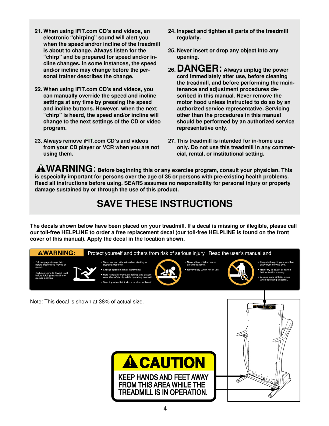 ProForm 750CS, 831.299561 user manual 