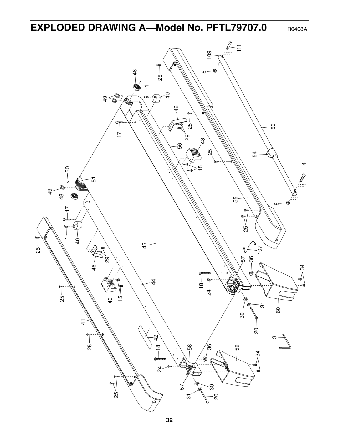 ProForm 760 user manual Exploded Drawing A-Model No. PFTL79707.0 R0408A 