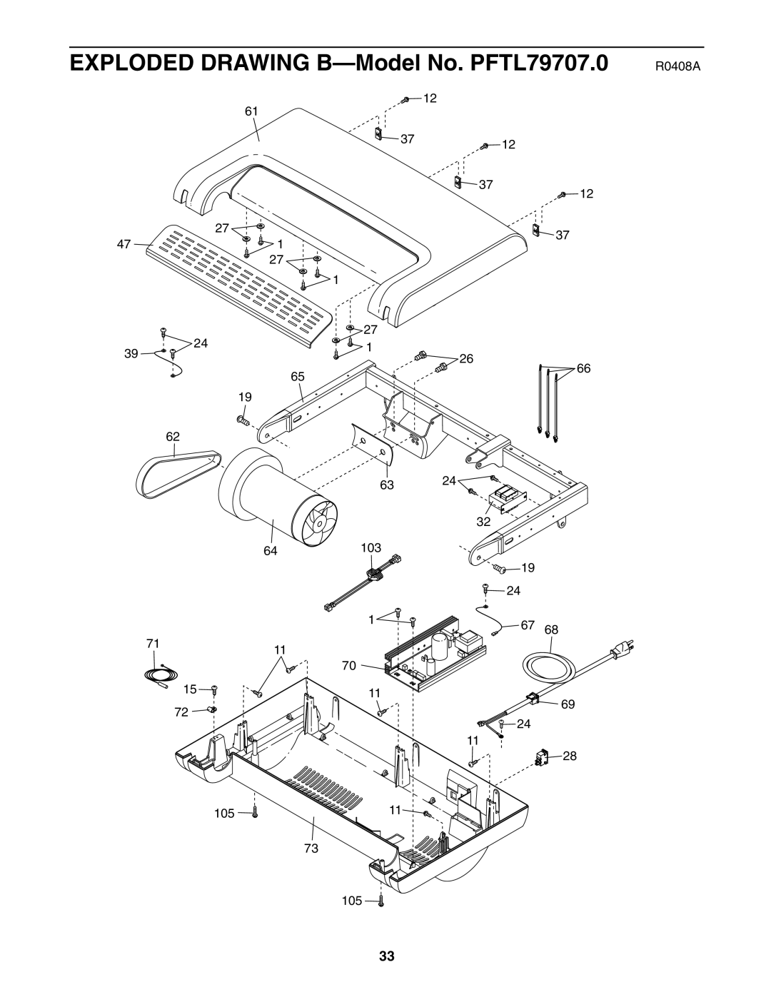 ProForm 760 user manual Exploded Drawing B-Model No. PFTL79707.0 R0408A 