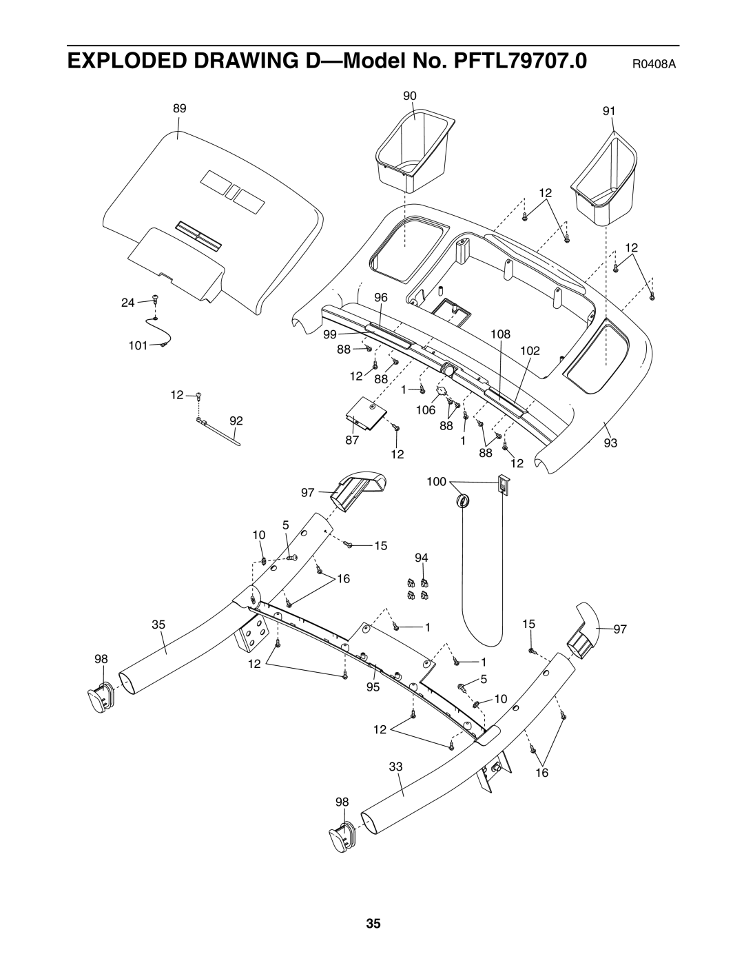 ProForm 760 user manual Exploded Drawing D-Model No. PFTL79707.0 R0408A 