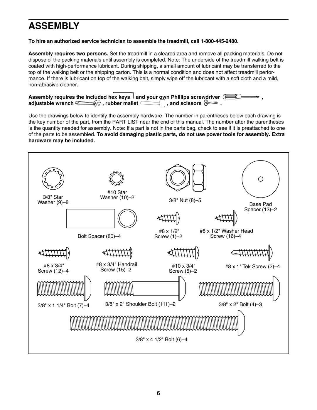 ProForm 760 user manual Assembly, Hardware may be included 