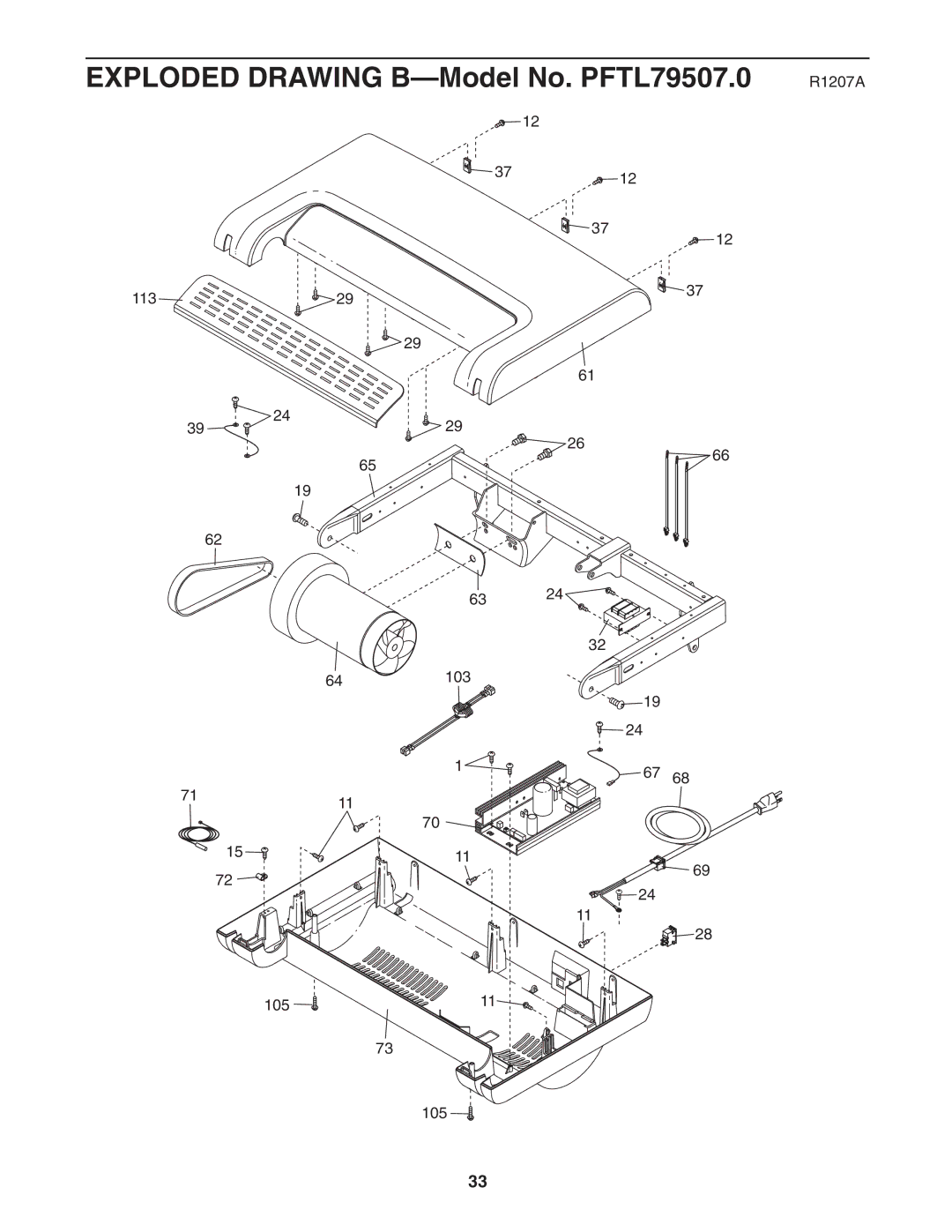 ProForm 765 user manual Exploded Drawing B-Model No. PFTL79507.0 R1207A 