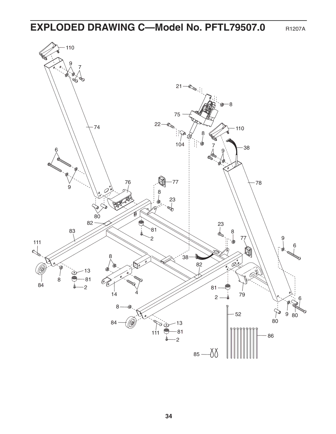 ProForm 765 user manual Exploded Drawing C-Model No. PFTL79507.0 R1207A 