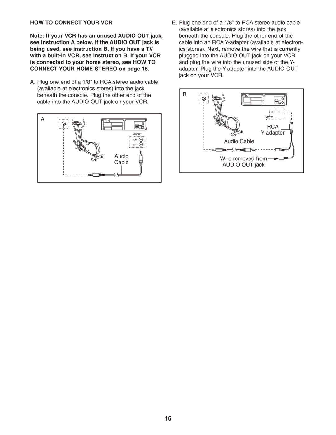 ProForm 785 S user manual HOW to Connect Your VCR 