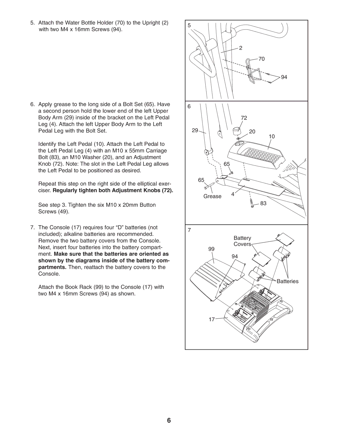 ProForm 785 S user manual Ciser. Regularly tighten both Adjustment Knobs 