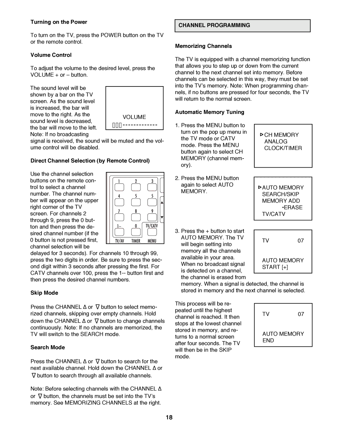 ProForm 785 TL user manual Channel Programming 