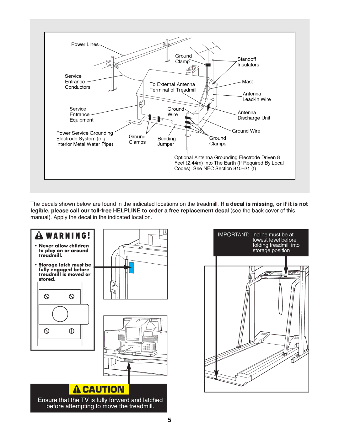 ProForm 785 TL user manual Manual. Apply the decal in the indicated location 