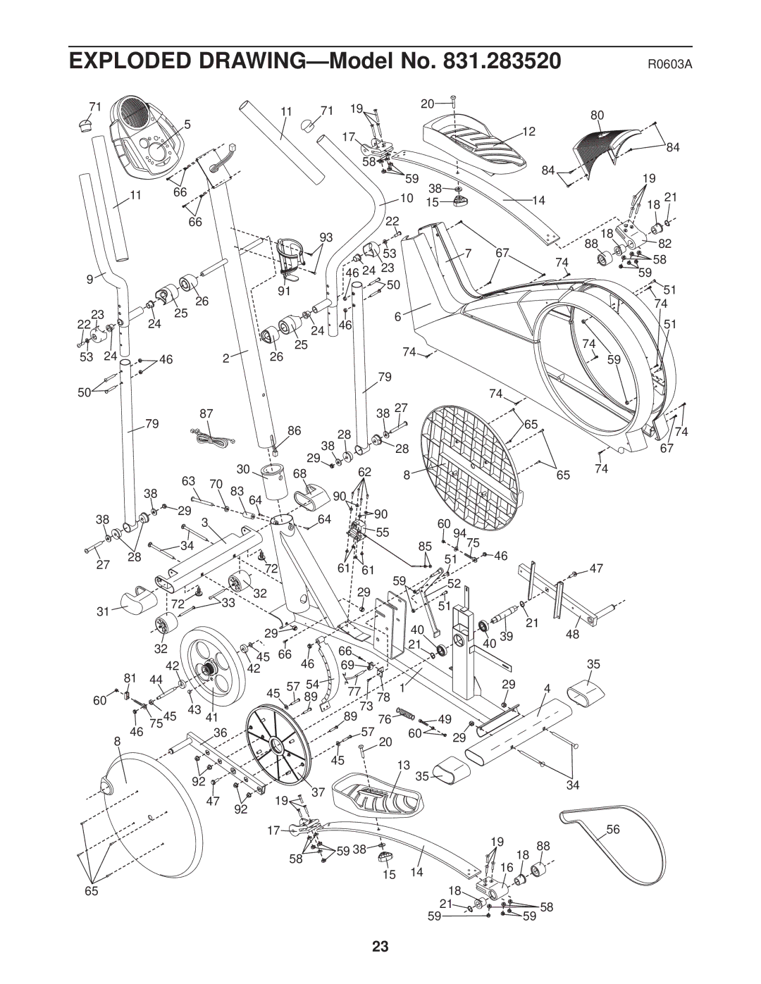 ProForm 820 user manual R0603A 