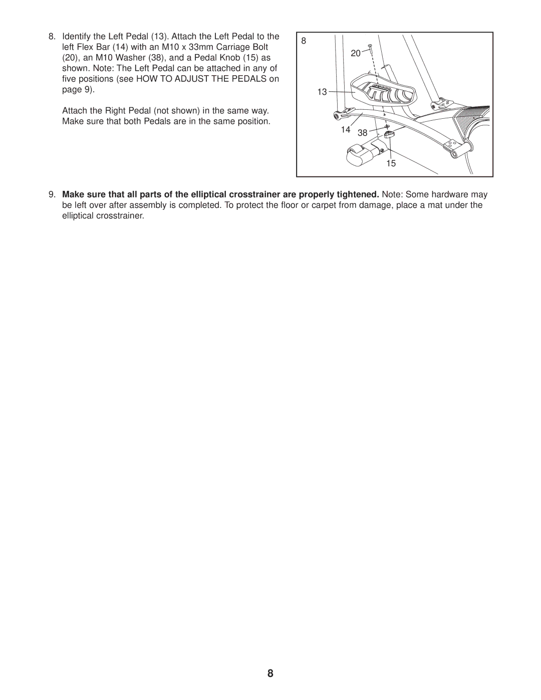 ProForm 820 user manual 