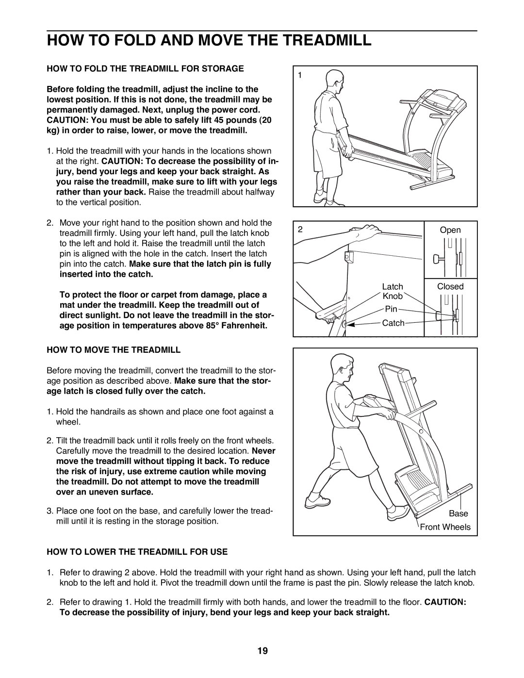 ProForm 830QT HOW to Fold and Move the Treadmill, HOW to Fold the Treadmill for Storage, HOW to Move the Treadmill 