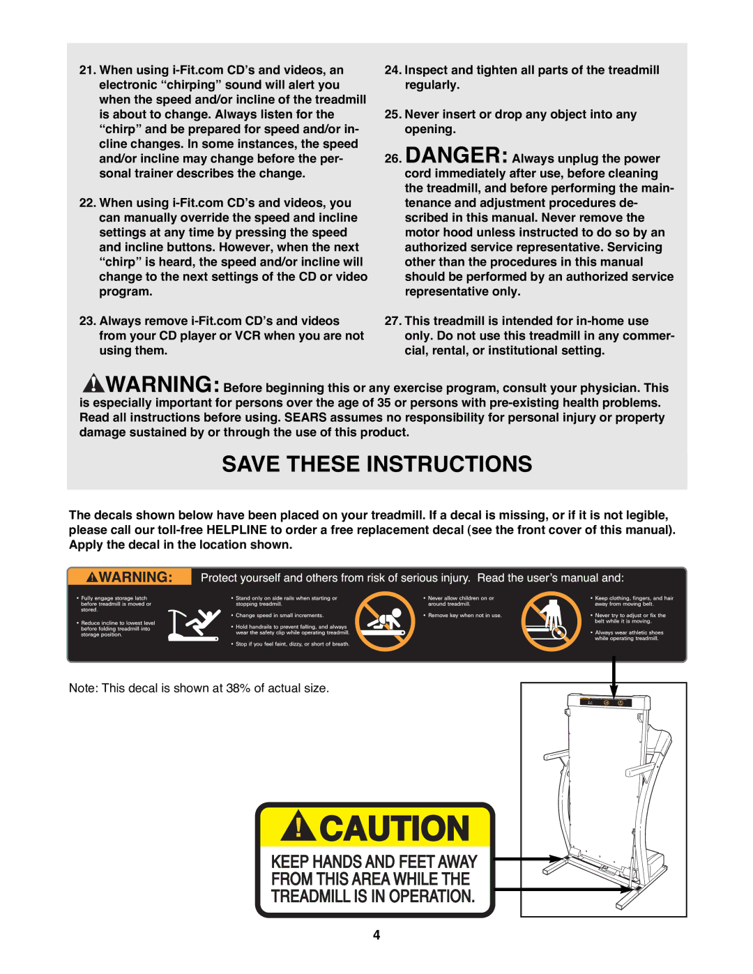 ProForm 830QT user manual 