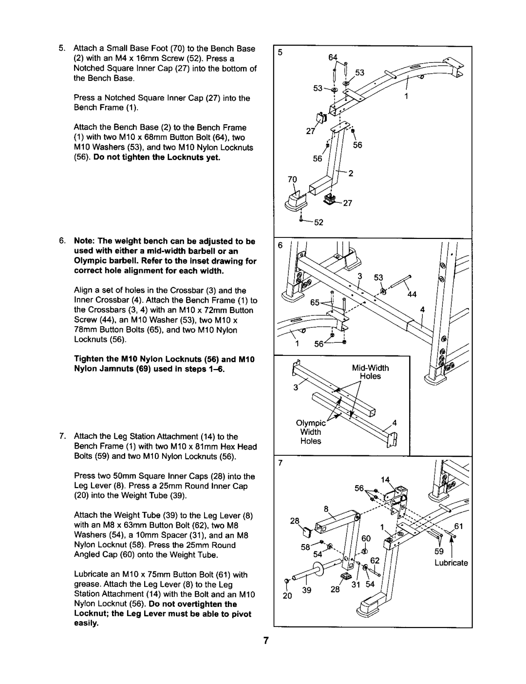 ProForm 831.15032 user manual Attach a Small Base Foot 70 to the Bench Base 