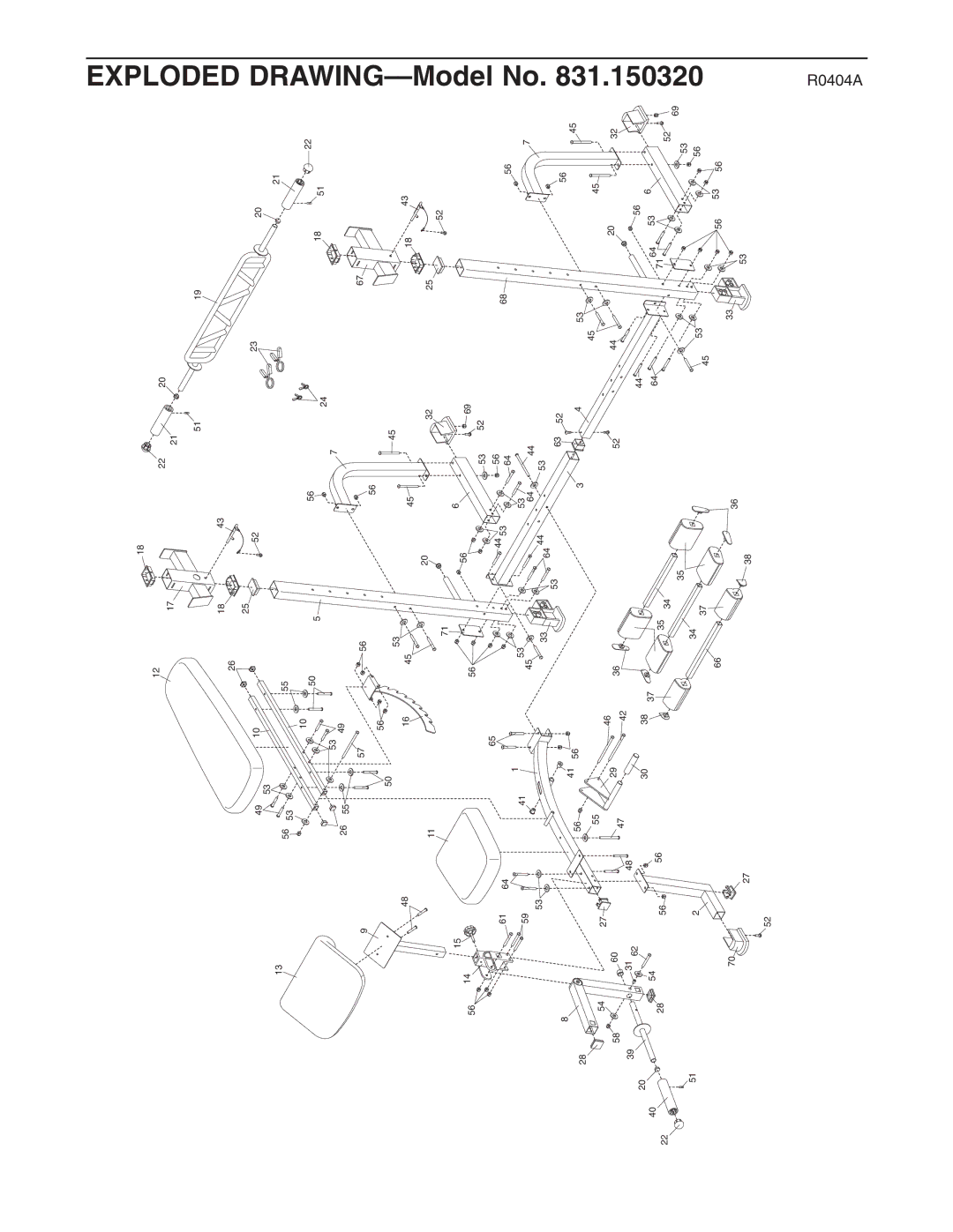 ProForm 831.150320 user manual Exploded, Drawing 