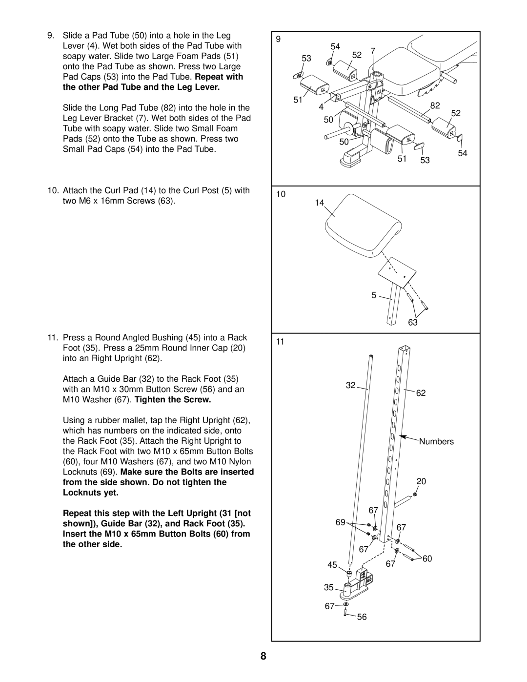 ProForm 831.150330, C800 user manual Numbers 