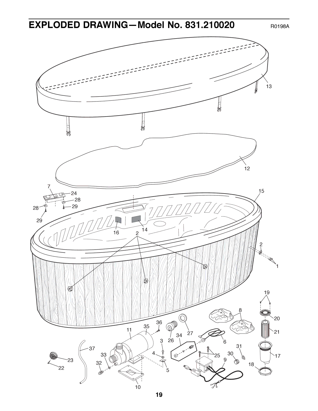 ProForm 831.21002 user manual Exploded DRAWINGÑModel No 