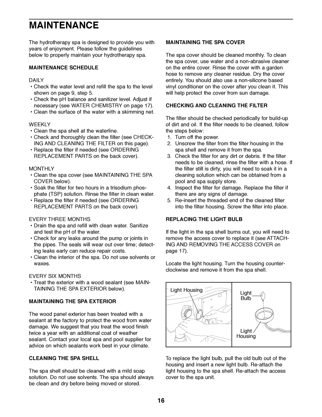 ProForm 831.21005 user manual Maintenance 