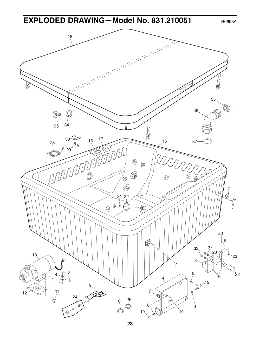 ProForm 831.210051 manual Exploded DRAWINGÑModel No 