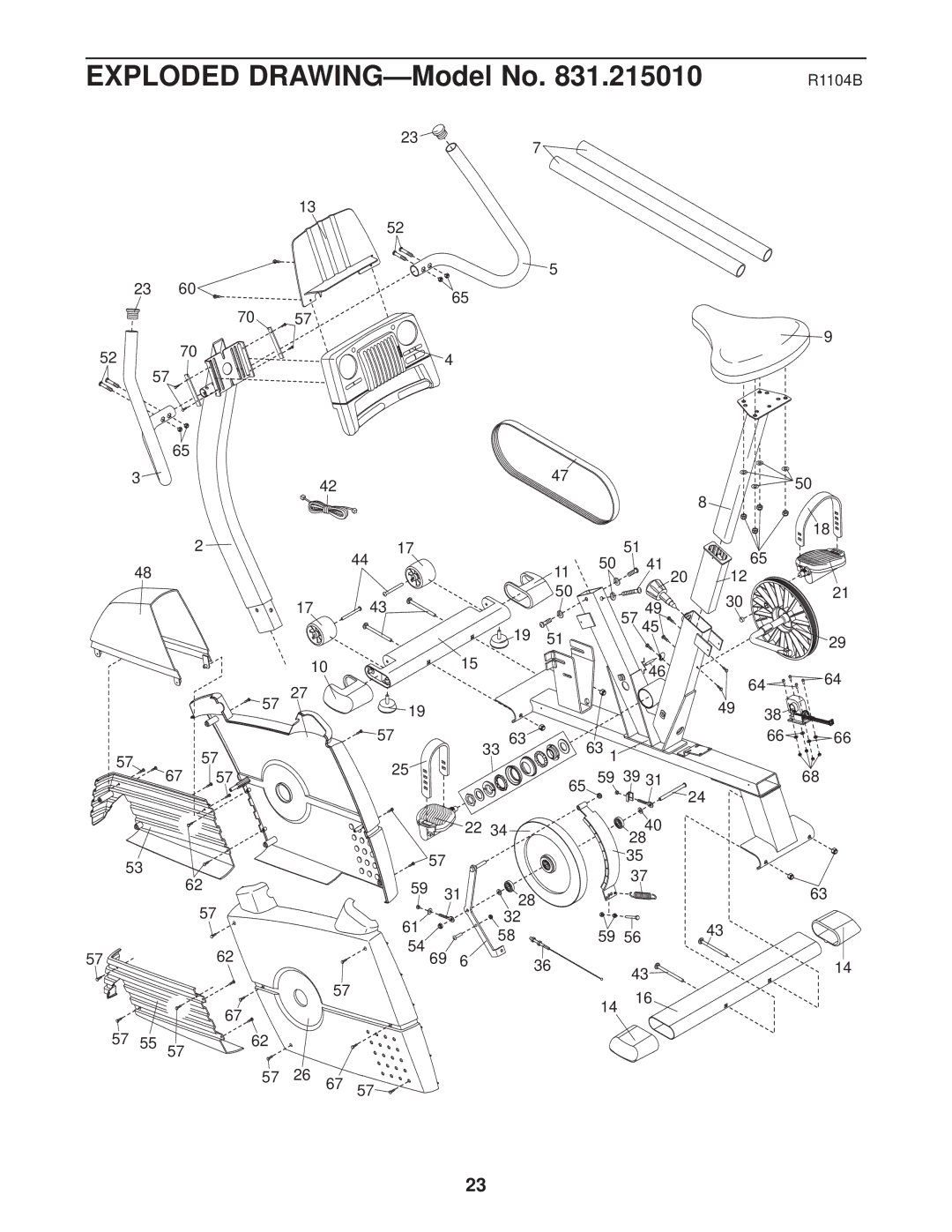 ProForm 831.215010 user manual R1104B 