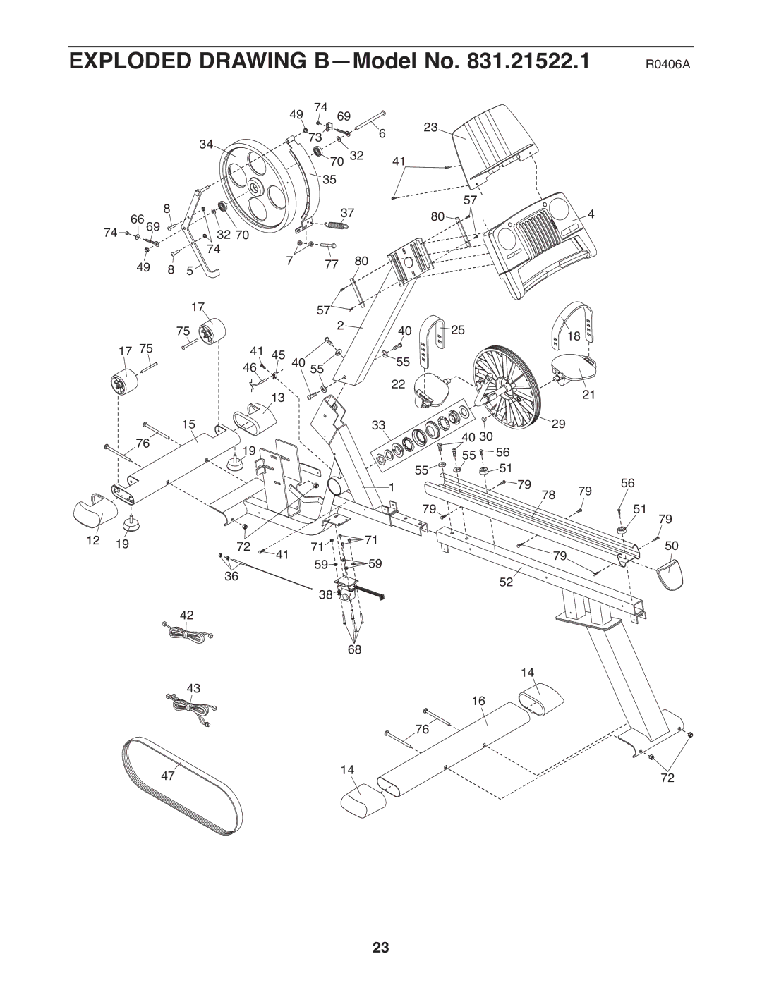 ProForm 831.21522.1 user manual Exploded Drawing B-Model No 