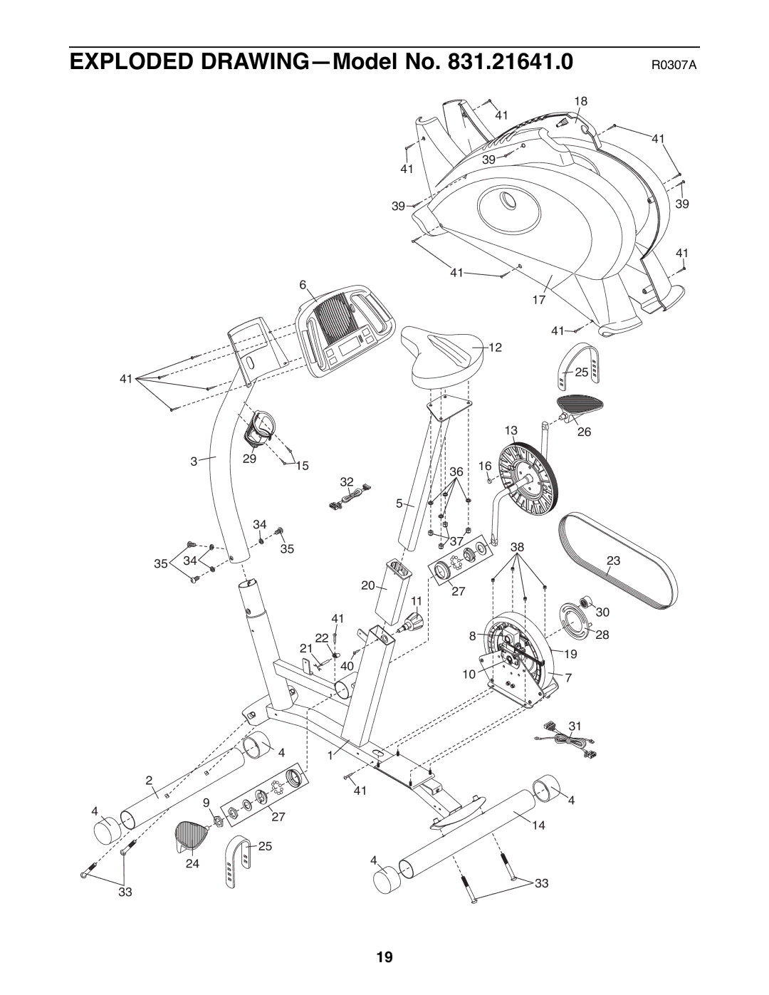 ProForm 831.21641.0 user manual Exploded DRAWING-Model No 