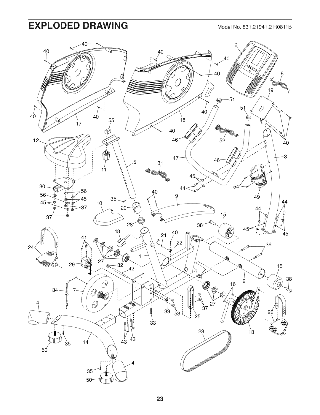 ProForm 831.21941.2 user manual Exploded Drawing 