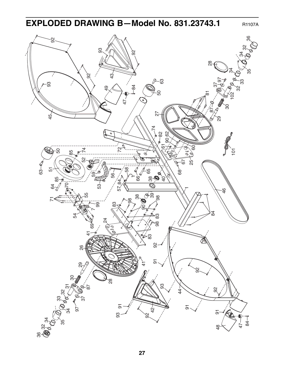 ProForm 831.23743.1 user manual Drawing 